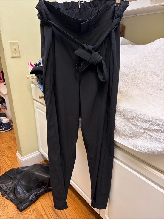 Athleta Pants - Athleta Black Skyline Waist Trousers with Self-Tie Belt